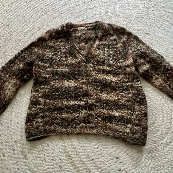 Hand knit wool calico sweater - Picture 4 of 4